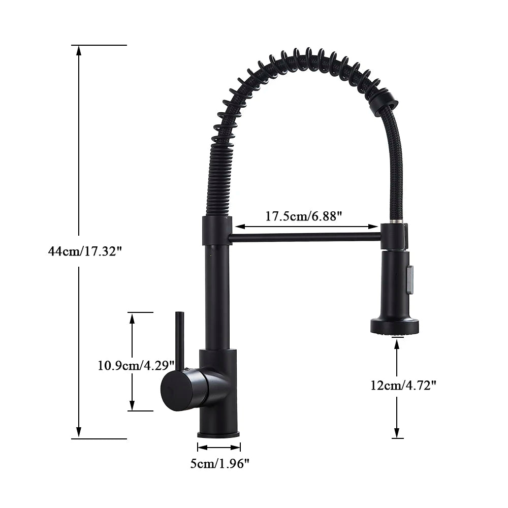 Brushed Gold Kitchen Sink Faucet One Handle Spring Hot and Cold Water Tap Deck Mounted Bathroom Kitchen Crane