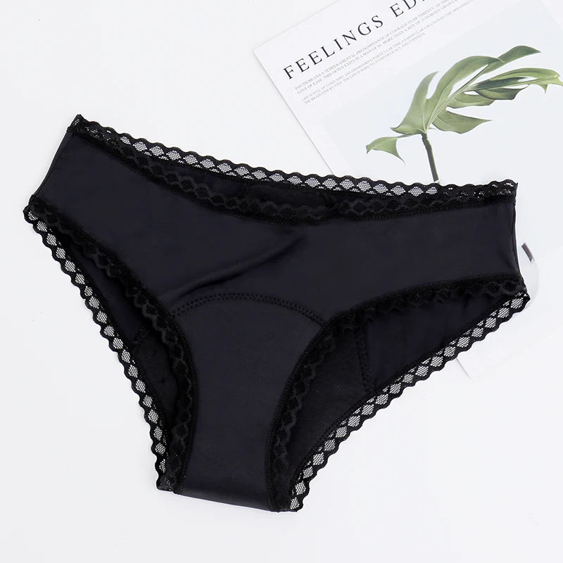 Breathable Menstrual Panties 4-Layer Leak Proof Bamboo Fiber Underpants Heavy Flow Woman Underwear Fast Absorption Period Briefs
