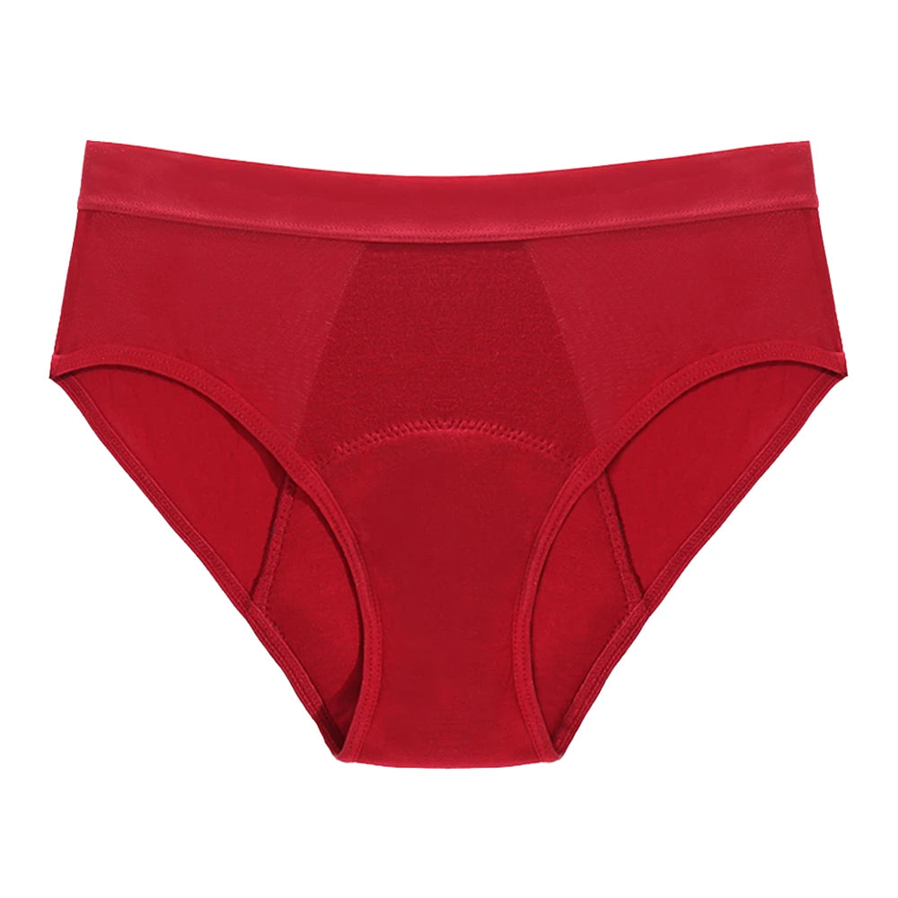 Breathable Menstrual Panties 4-Layer Leak Proof Bamboo Fiber Underpants Heavy Flow Woman Underwear Fast Absorption Period Briefs