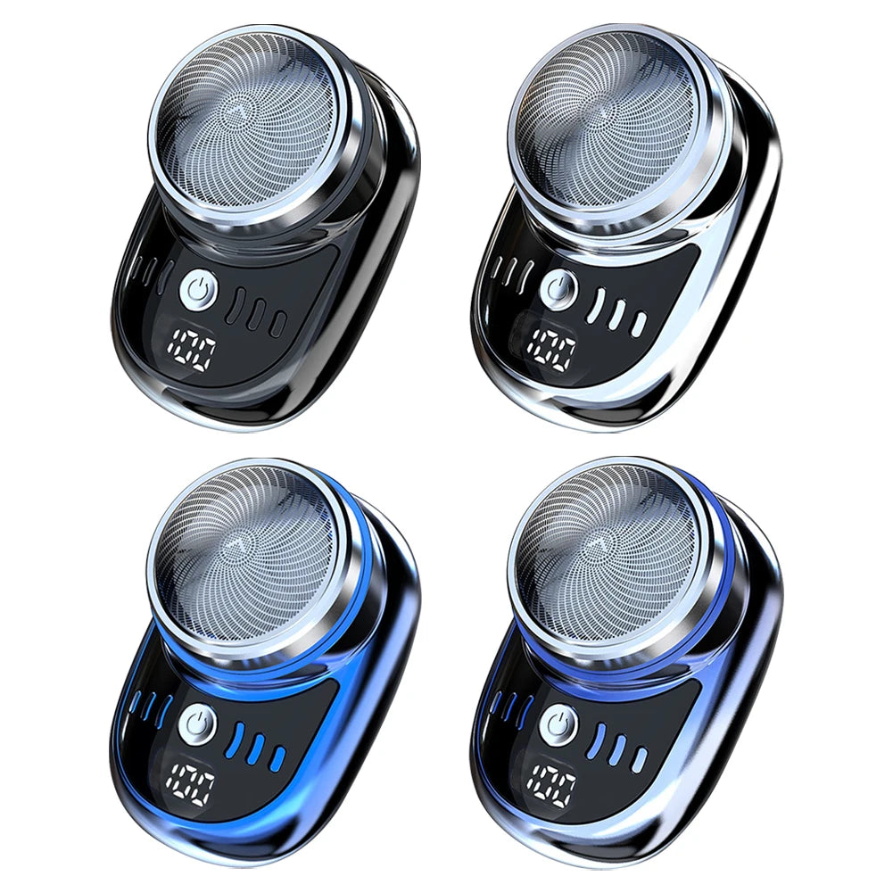 Men Mini Electric Travel Shaver USB Charging Face Beard Trimmer with Digital Display Rechargeable Shaver Washable Car Home Razor